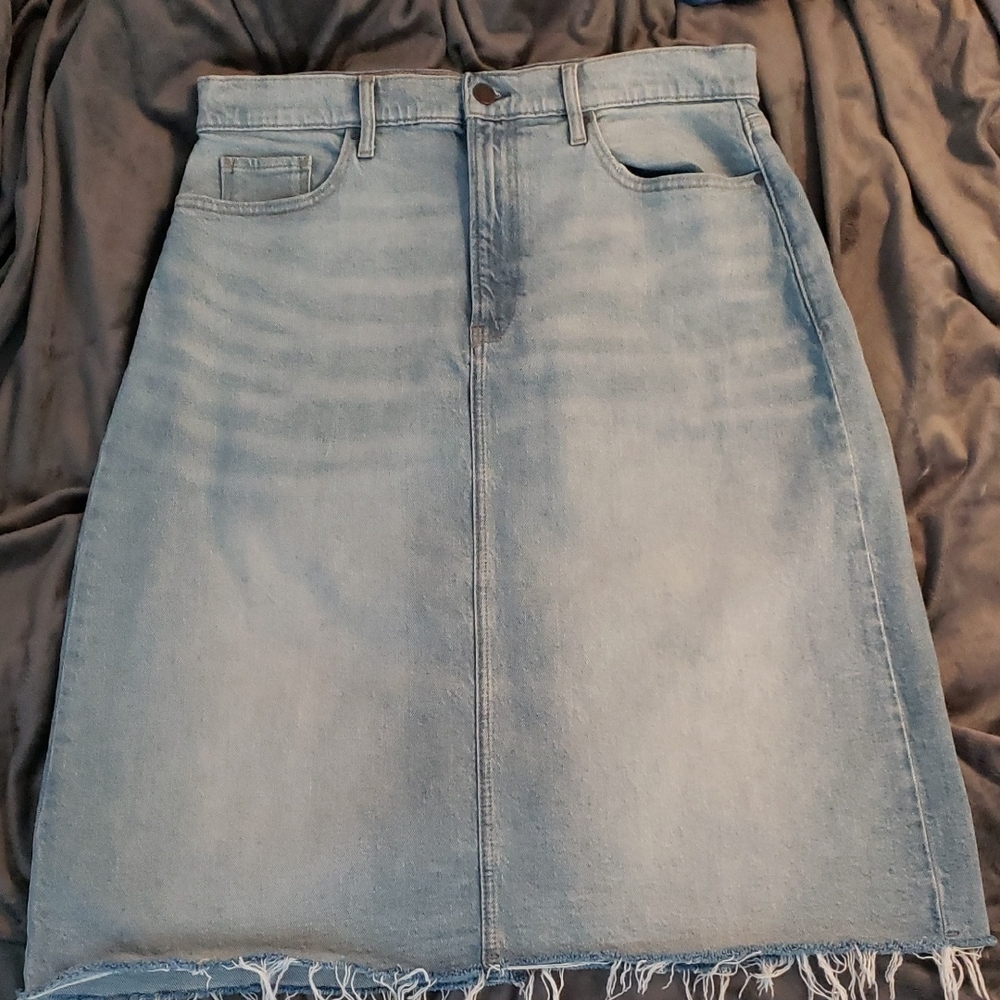 a.n.a Light Blue Denim Pencil Skirt